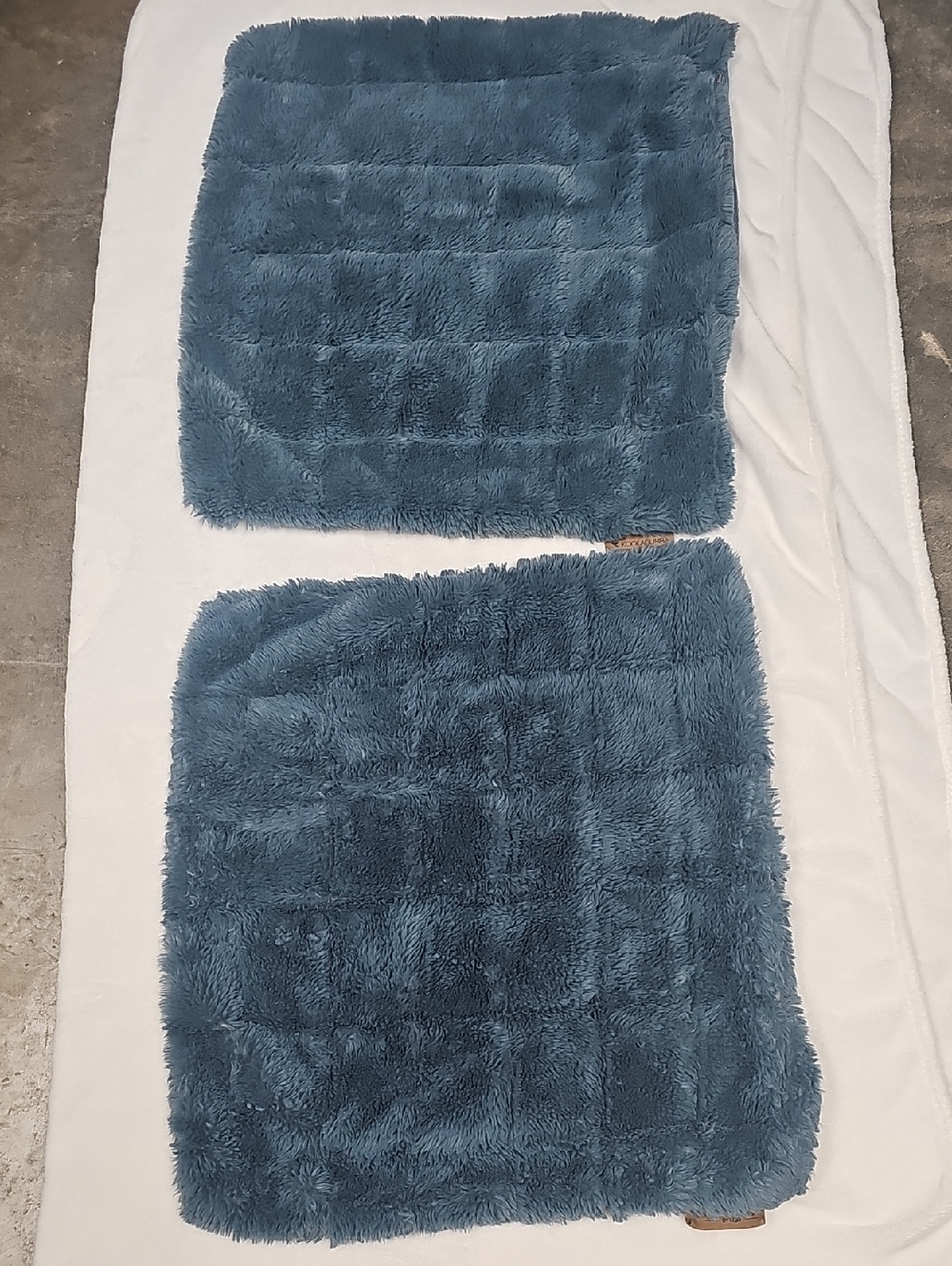 Plush Square Dark Teal Pillow Covers - Set of 2